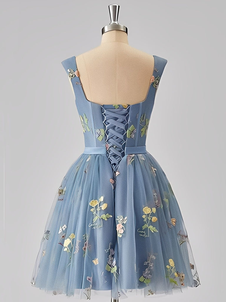 1970s Embroidered Floral Lace Mini Dress