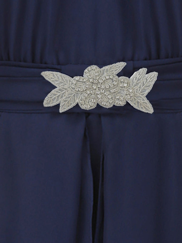 Blue 1920s Lace Patchwork Rhinestone Dress