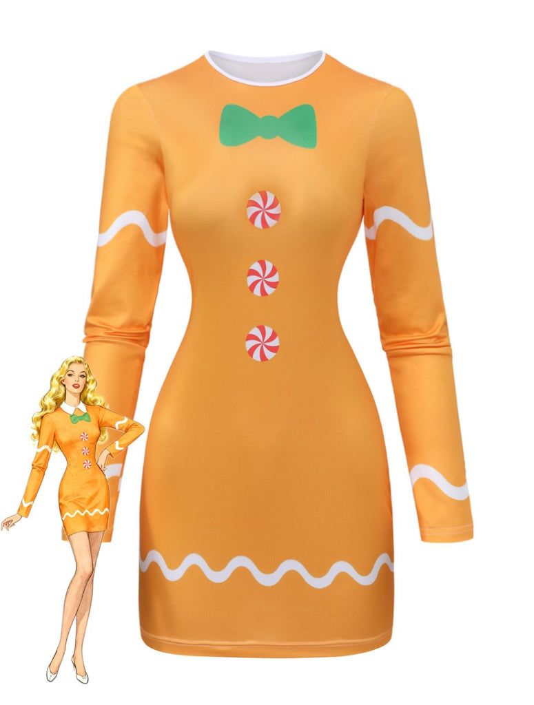 Yellow 1960s Gingerbread Cosplay Dress