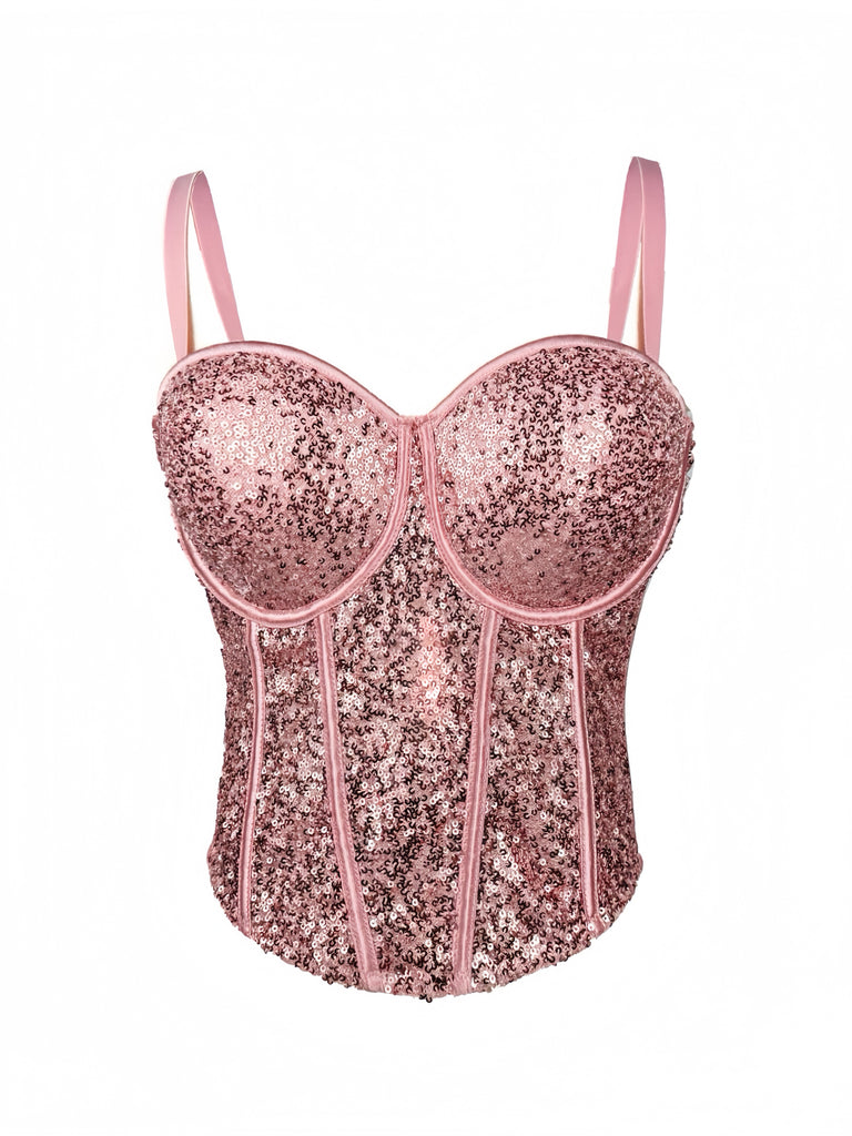 1980s Punk Sequin Boned Corset