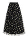 1940s Daisy Mesh High Waist A-Line Skirt