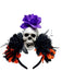Dark Horror Skull Feather 3D Flowers Headband
