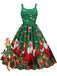 1950s Santa Claus Snowflake U-Neck Swing Dress