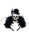 Dark Horror Skull Feather 3D Flowers Headband