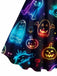 [Pre-Sale] 1950s Halloween Pumpkin Ghost Neon Color Dress