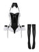 5PCS 1980s Bunny Girl Open Crotch Bodysuit Lingerie: beautiful vintage lingerie, retro nightgown, elegant sleepwear with timeless appeal
