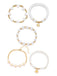 5PCS Boho Daisy Pearl Heart Beaded Stackable Bracelet Set: beautiful vintage fashion, retro style, classic elegance with timeless appeal