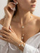 5PCS Five-Petal Flower Jewelry Set - vintage fashion, retro style