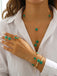 5PCS Five-Petal Flower Jewelry Set - vintage fashion, retro style