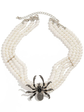 Vintage Halloween Spider Beaded Necklace