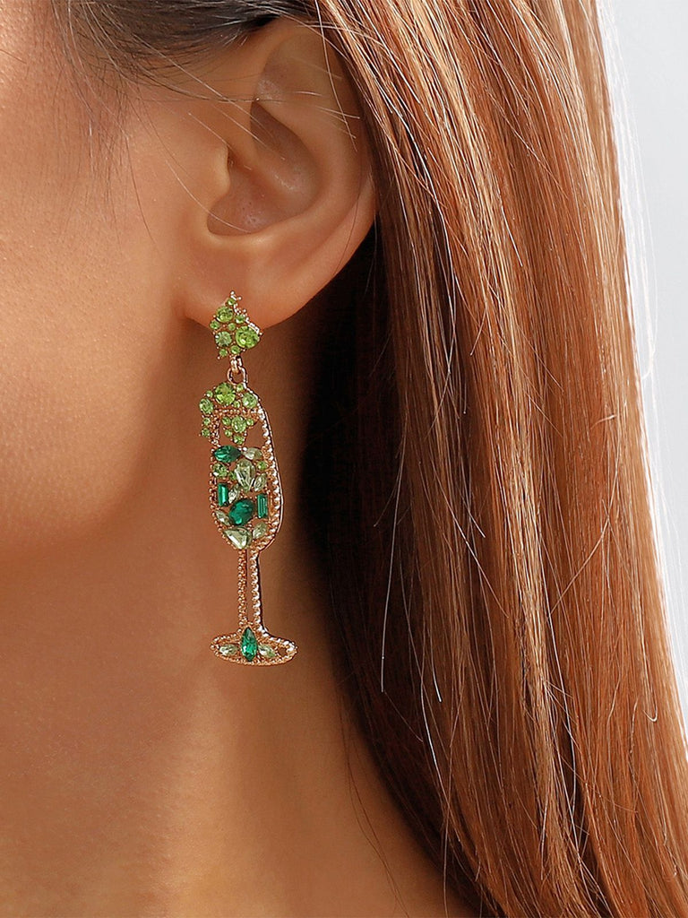 Champagne Glass Pearl Gem Earrings