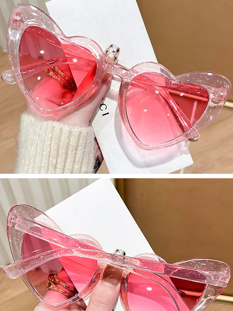 Vintage Curved Heart Frame Sunglasses