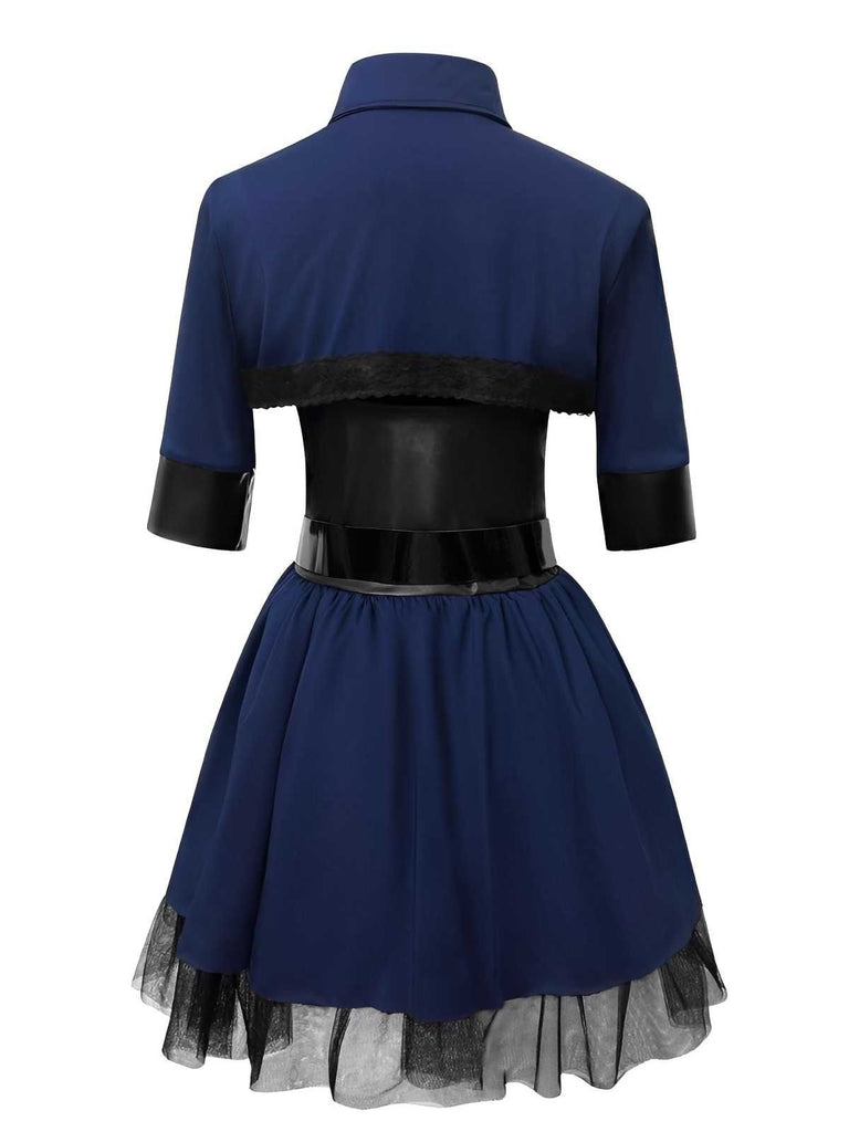 Dark Blue 1960s Police Halloween Cosplay Dress