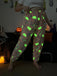 1970s Halloween Glowing Pumpkin Ghost Pajama Pants