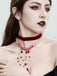 Red Gothic Vampire Velvet Choker Necklace