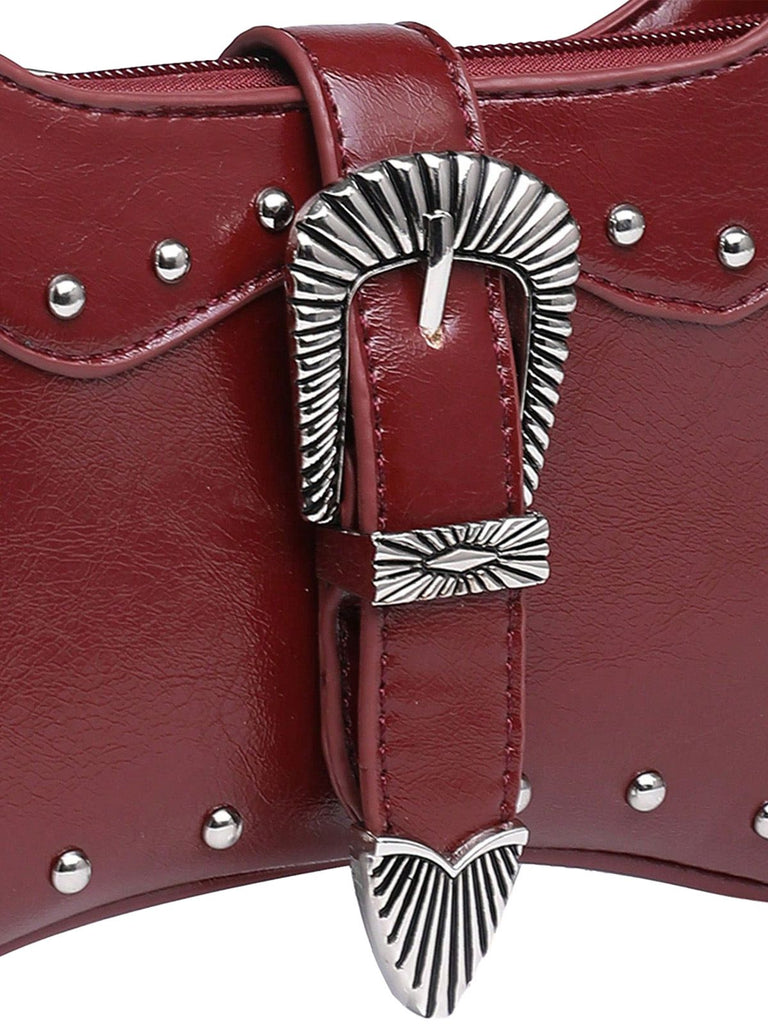 Burgundy Saddle Punk Vintage Bag