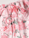 [Plus Size] Pink 1950s Square Neck Floral Dress