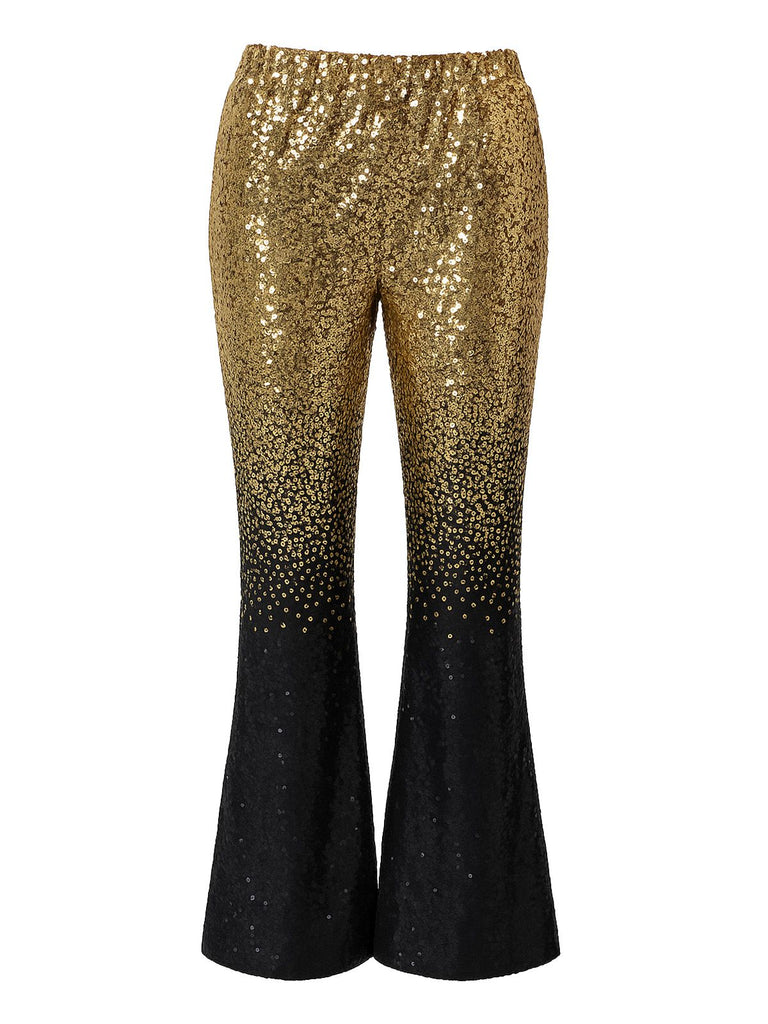 1920s Gradient Sequin Flared Pants