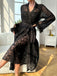 2PCS Black 1940s Lace Sheer Sleepwear Set