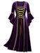 1930s Medieval Renaissance Velvet Gold Trim Dress
