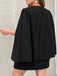 [Plus Size] Black 1970s Solid Vintage Double-Breasted Suit Jacket
