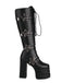 Black Star Button Gothic Platform High Heels Boots