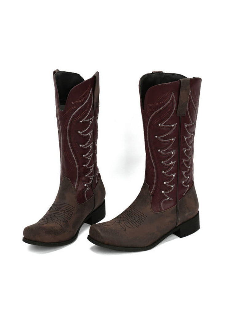 Vintage Western Cowboy Style High Boots