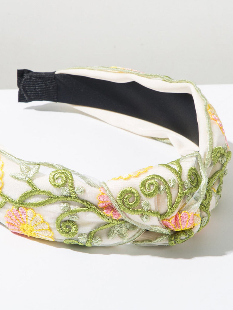Retro Boho Embroidered Floral Headband