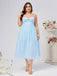 [Plus Size] Blue 1940s Layered Spaghetti Strap Wedding Guest Dress