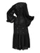 Black 1970s Sheer Glitter Mesh Belted Robes