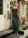 Green 1920s Sparkle Mesh Ruffle Backless Dress