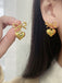 Valentine Alloy Bow Heart Drop Earrings