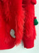1970s 3D Christams Print Fluffy Knit Button Cardigan