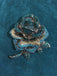 Vintage Rhinestones Rose Brooch