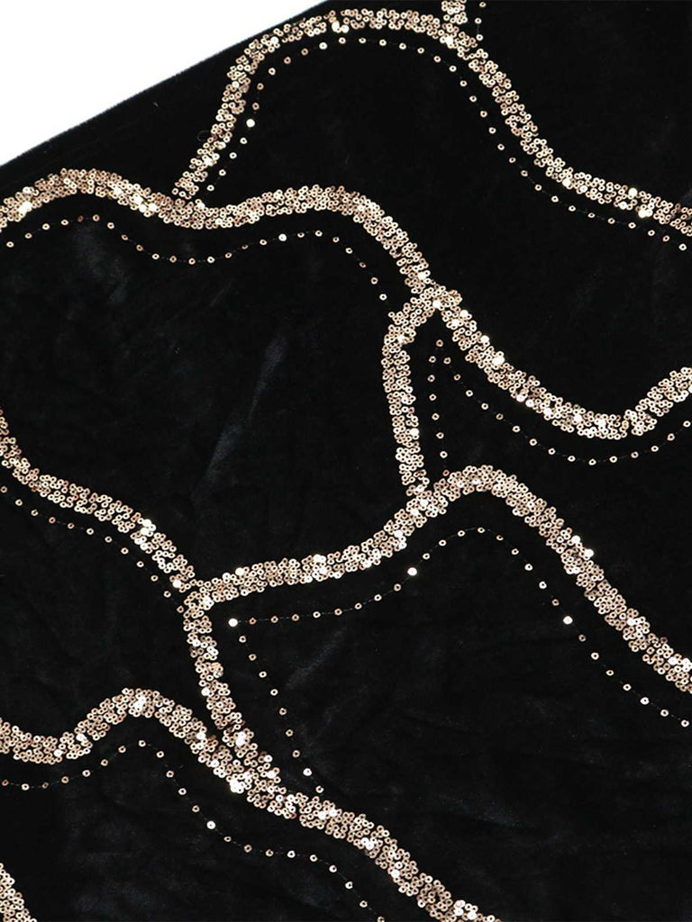 Black 1980s Strapless Sequin Bodycon Dress