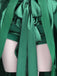 Green 1950s Wednesday Addams Inspired Satin Costume Set