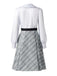 Grey 1940s Peter Pan Collar Bow Plaid Dress