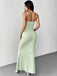 Green 1930s Spaghetti Strap 3D Flower Maxi Dress