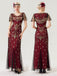 1920s Beaded Mesh Short Sleeve Charleston Dress