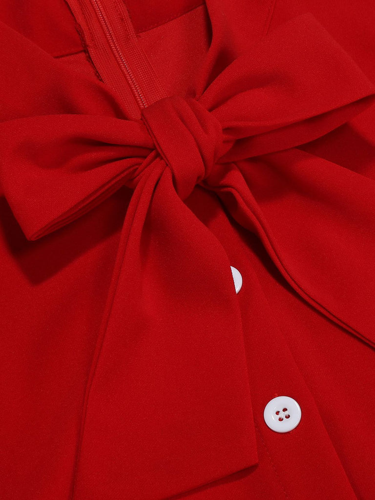 1950s Polka Dot Bow Swing Dress