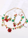 Christmas Flower Bell Necklace & Bracelet & Earring Set
