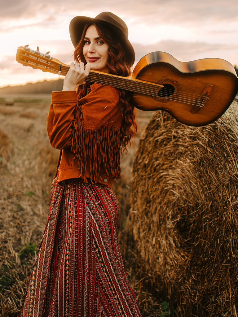 1970s Boho Style Spaghetti Strap Maxi Dress