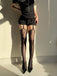 Vintage Lace Solid Suspender Pantyhose