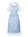 Blue 1970s Gingham Ruffle Puff Sleeve Costume Dress
