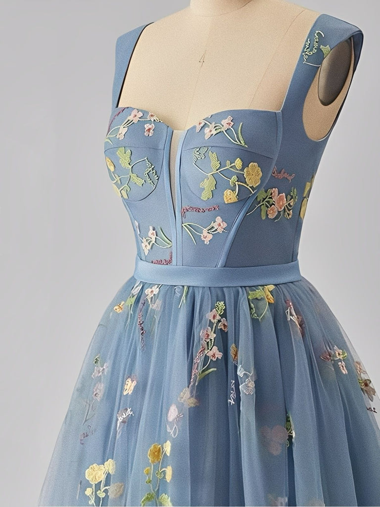 1970s Embroidered Floral Lace Mini Dress