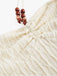Beige 1940s Beaded Ruched Halter Waist Romper