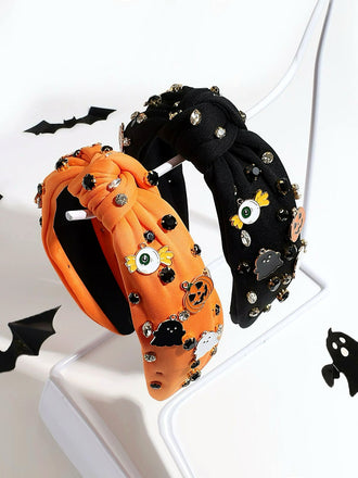 Devil Pumpkin Ghost Rhinestone Knotted Headband