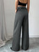 Burgundy 1960s High-Waist Wide-Leg Pants