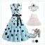 1950s Bow Polka Dot Swing Dress