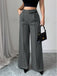 Burgundy 1960s High-Waist Wide-Leg Pants